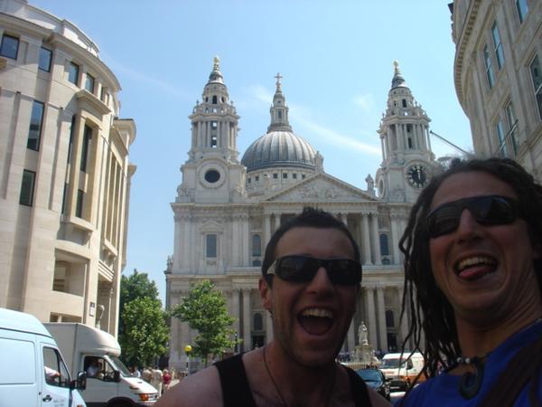 me and Dan the day he arrived, checking out the St Pauls Cathedral