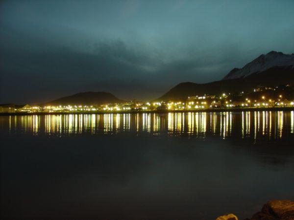 Ushuaia harbour at night