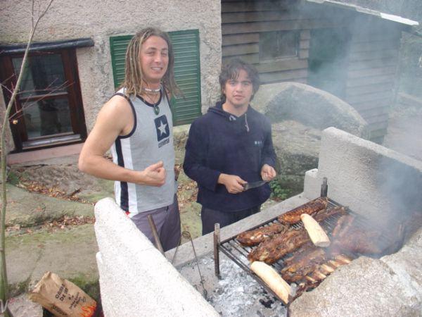 Joaquin Cooking up a big asado in Cumbrecita