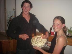 little sis with Gavs B'day cake