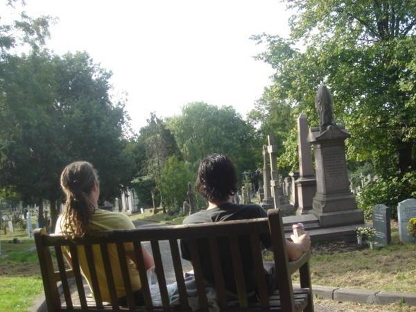 nothing like a couple of brews in a Cemetry on a summery afternoon
