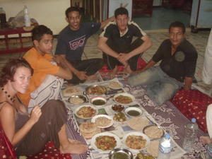 Rammadan food with the workers at our hotel
