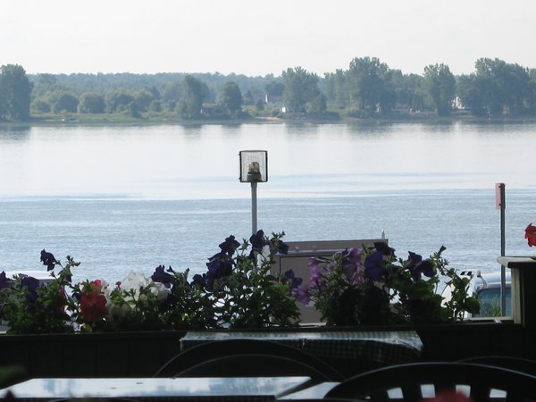 View of the river from cafe at Trois Rivieres