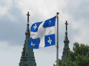 Quebec Flaf over Trois Rivieres