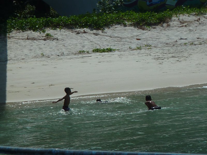 Local kids playing in the Water