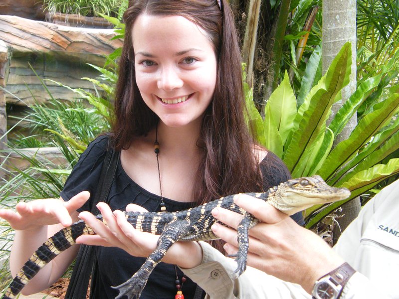 Laura with a baby Aligator