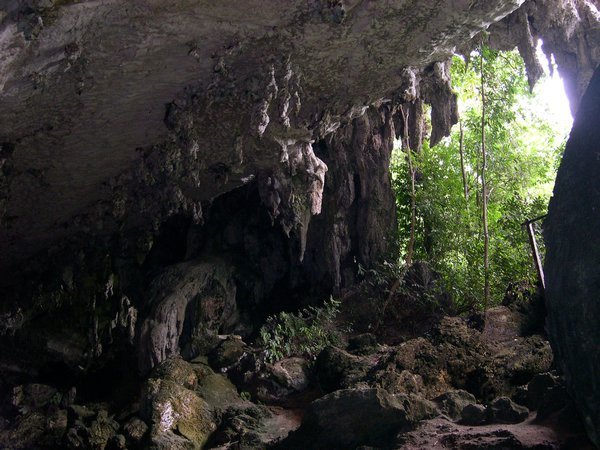 the entrance to the cave