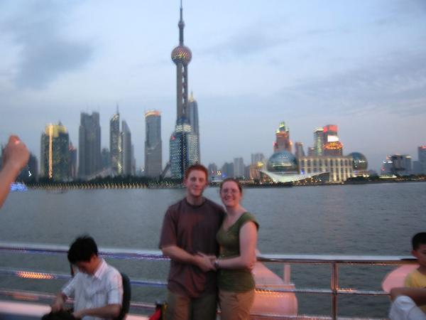 Shanghai Bund Skyline by Boat