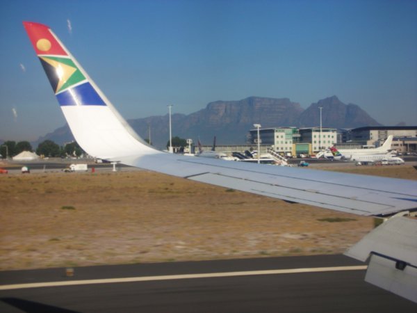 Cape Town, South Africa airport & Table Mountain