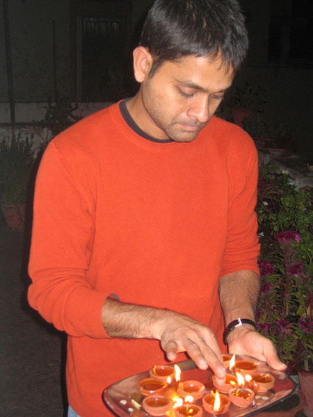 Ankur with Diwali bowls