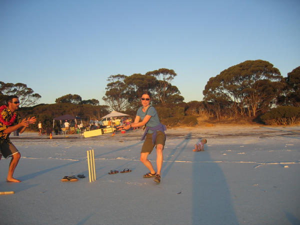 Corey plays cricket