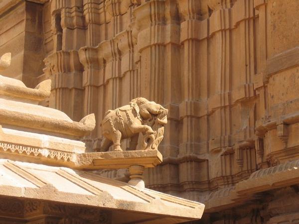 Elephant carving at Jain temple in Jaiselmer