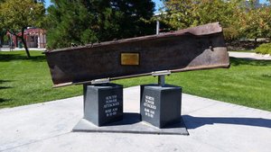 The First Responder Memorial Is, Appropriately, A Beam Recovered from the World Trade Center Basement on September 14, 2001