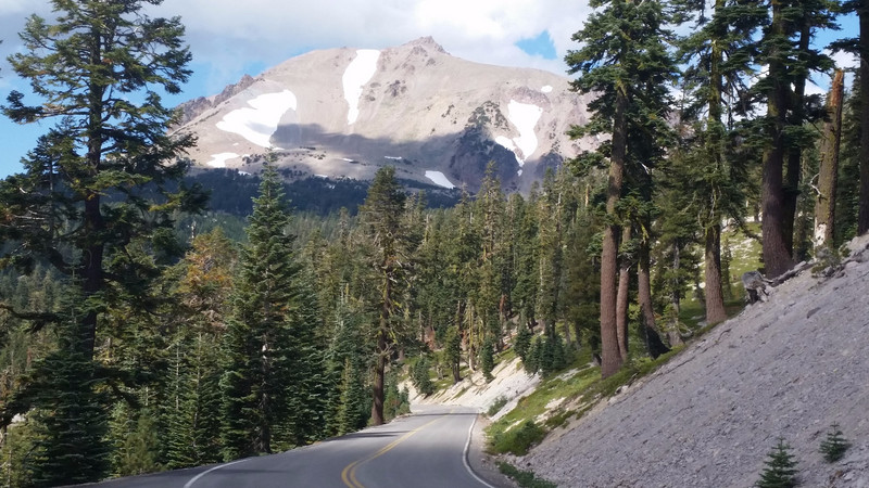 Nice Roads and Spacious Pull-Outs Made the Trip Quite Enjoyable – Note Mount Lassen in the Distance
