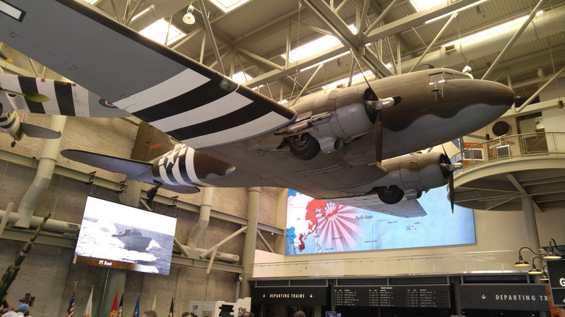 Several World War II Aircraft Are Suspended from the Ceiling of the Louisiana Memorial Pavilion
