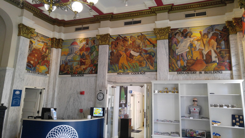 The Vestibule Is Decorated with Murals That Start the History Lesson