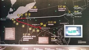The Path of Flight 93 from Takeoff to Crash Is Depicted