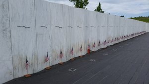 The Memorial Walls – Two Walls Depict the Flight Path as Shown in an Earlier Photograph