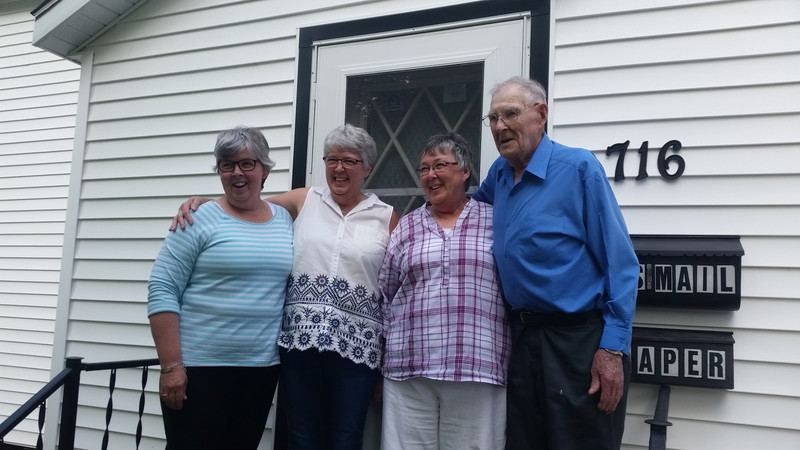 My Cousin, John and Three of His Daughters, (L-R) Nancy, Mary and Gerri