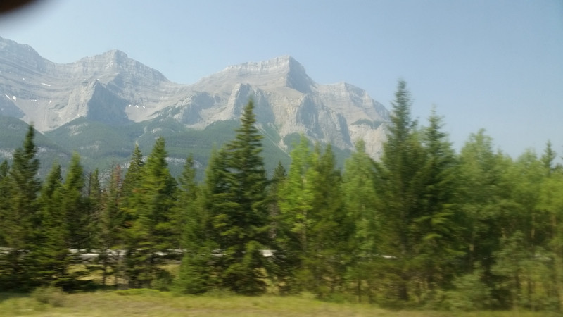 Our First Good Look at the Canadian Rockies From the TransCanada Highway