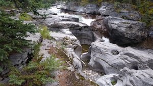 Even Beyond the Gorge, The Erosive Force of the Maligne River Is Impressive