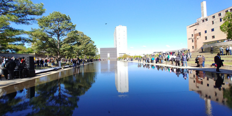 The Wall at the End of the Reflecting Pool Is Marked with 9:03 While the Opposite Wall (Behind Me) Is Marked with 9:01 – The Two Minutes That Changed Oklahoma City Forever
