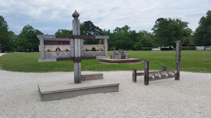 The Pillory (Left) and the Stocks Are Positioned for the Administration of Quick and Sure Justice