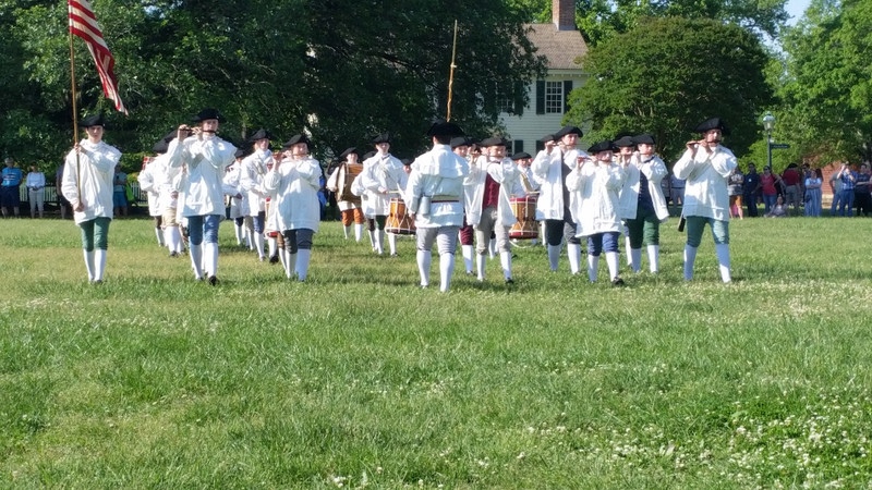 The Fife and Drum Corps Put on Quite an Exhibition of Precision Marching ON GRASS!