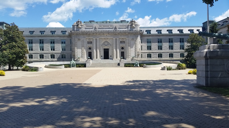 The Public Can Watch the Midshipmen Gather at Noon Formation Each Day, Weather Permitting, in Tecumseh Court in Front of Bancroft Hall