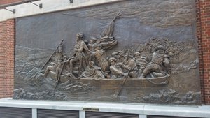 On the Exterior of the Museum Resides “Washington Crossing the Delaware” = Taken from the Emanuel Leutze Painting of the Same Name 