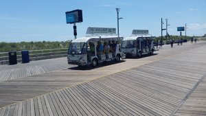 A Tram Is Available to Shuttle Passengers Along Part of the 5 ½-Mile Boardwalk