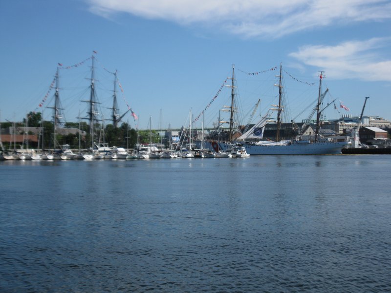 Old Ironsides And Eagle From Across The Harbor