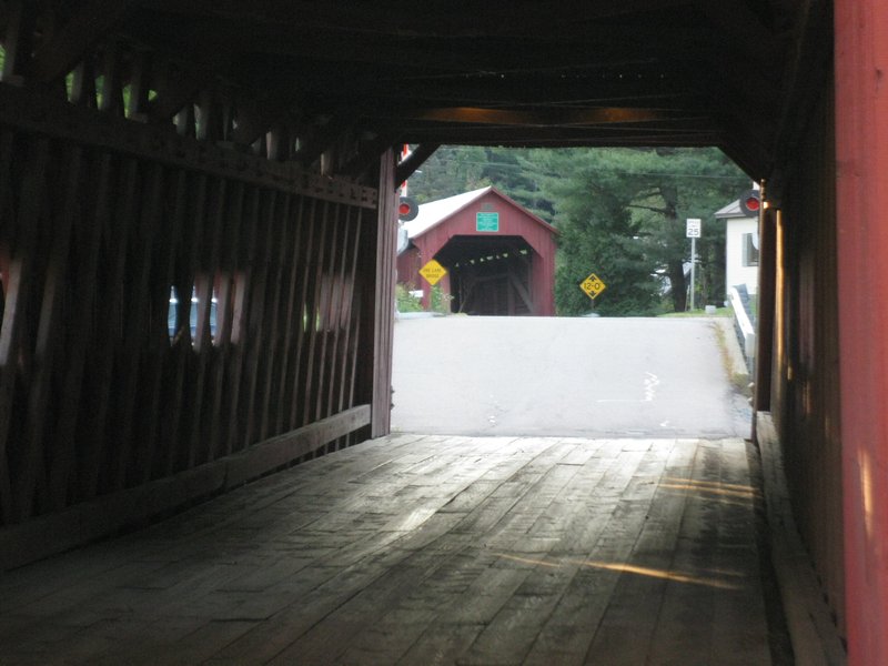 In This Village, There Are Three Covered Bridges Within About A Quarter Mile Of Each Other