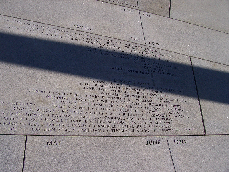 The Shadow Reaches Across Those Killed In The Summer Of 1970 (The Hour Of My Visit) To Honor Those Killed In October (The Month Of My Visit)