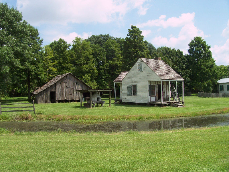 Acadian House, Outdoor Oven And Split Cypress Barn