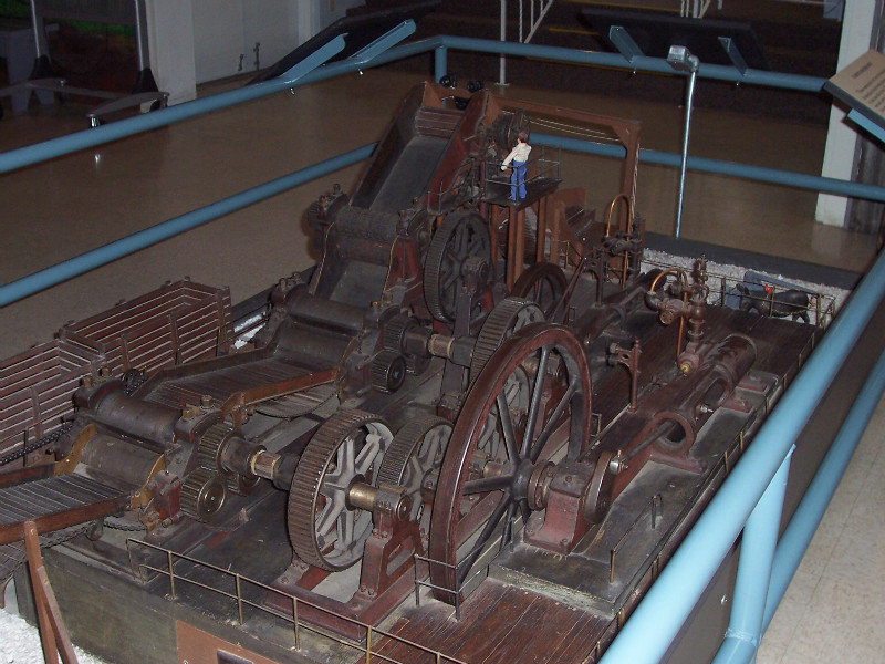 Sugar Mill Model - Chopping Area (Note The Worker Figure Atop The Machinery)