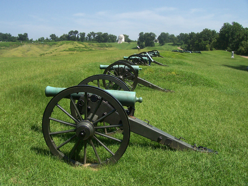 Historically Positioned Artillery Pieces Demonstrate The Conflict 