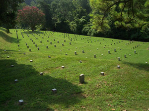 Much Of The Cemetery Is Terraced, Many Of The Markers Honor Unknown Warriors