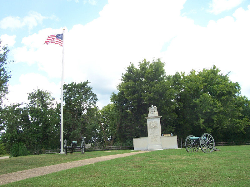 The NPS Monument Stands At The Crossroads Where The Brice Family House Once Stood