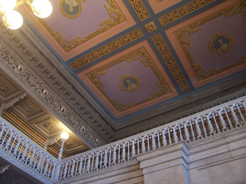 Small Portraits Of Tennesseans Adorn The Ceiling In The Law Library