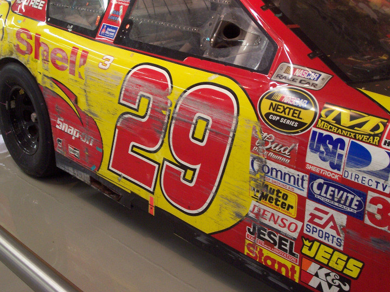 Note The “Race Rash” On Kevin Harvick’s 2007 Daytona 500 Winning Car (“Race Rash” Wasn’t Seen On The Cars On Display At The Winston Cup Museum I Visited On 11/8/13)