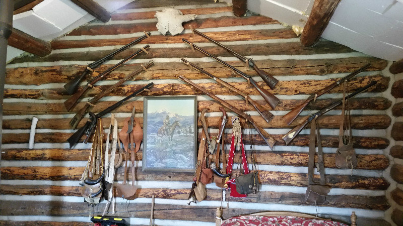 Some Of Jack’s Handiwork Displayed On The Now Exposed Log Cabin Wall