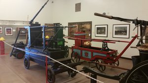 (Left) 1725 Newsham Manual Fire Engine (England); (right) 1820 Simpson Manual Fire Engine (England)