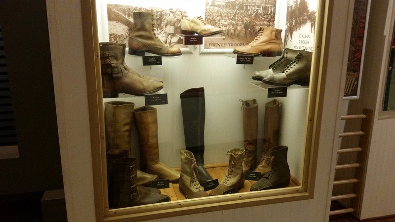 This Display Of WW I Era Combat Boots From Various Armies In Different Applications (Mountain, Desert, Etc.) Was Very Interesting