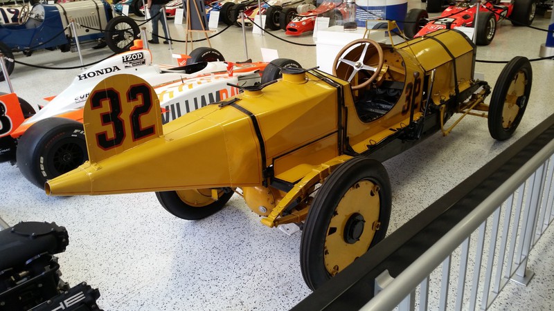 This 1911 Marmon Wasp Won The Inaugural Indy 500 In 1911 - Note The Rearview Mirror (Above The Steering Wheel) Ray Harrom Used in Place Of A Copilot