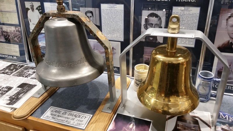 The Original Bell From The SS Carl S. Bradley (Left) And A Duplicate Of The Engraved Bell That Replaced The Original