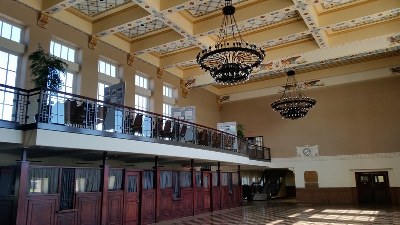 The Center Pavilion Hosted The Ticketing Agents – Note The Chandeliers And The Stenciling