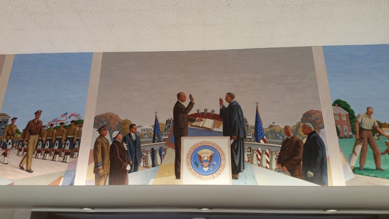 The Visitor Is Greeted In The Museum By Murals Depicting Numerpous Scenes From Eisenhower’s Life