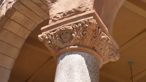 Each Of The Four Porches Has Three Different Faces Adorning Each Of Three Columns