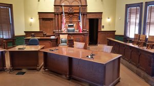 This Courtroom Is Used By The County Board, The Other Is Still A Functioning Courtroom